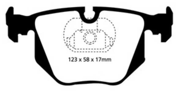 Bromsbeläggsats REDSTUFF, Bakaxel, bmw,maserati, 34211164581, SFP000120