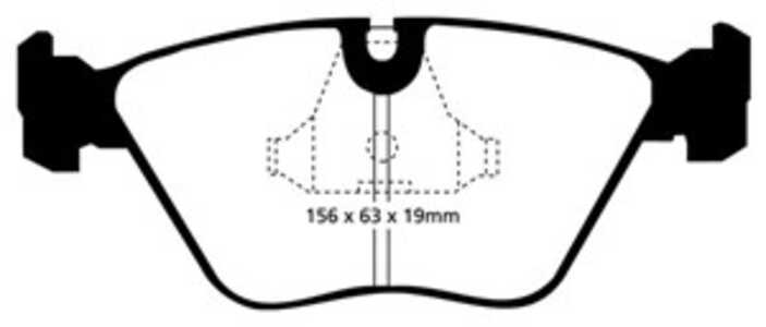 Bromsbeläggsats REDSTUFF, Framaxel, bmw, 34111158265, 34111159279