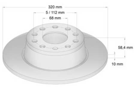 Bromsskiva, Bakaxel höger, Bakaxel vänster, audi q2, seat ateca, skoda karoq, vw t-roc, 5Q0 615 601, 5Q0 615 601B