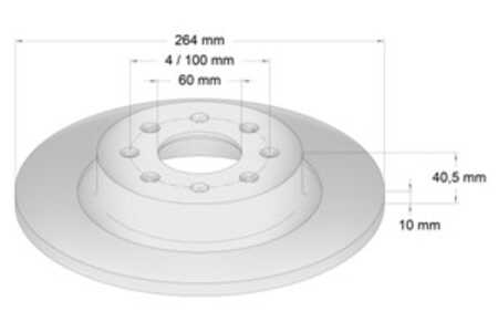 Bromsskiva, Bakaxel höger, Bakaxel vänster, fiat grande punto, punto, opel adam, corsa e, vauxhall adam, 05 69 097, 5 69 097, 5