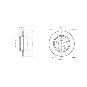 Bromsskiva, Bakaxel, mazda 3, 3 sedan, B45G-26-251A, BJS7-26-251A, BJS7-26-251B