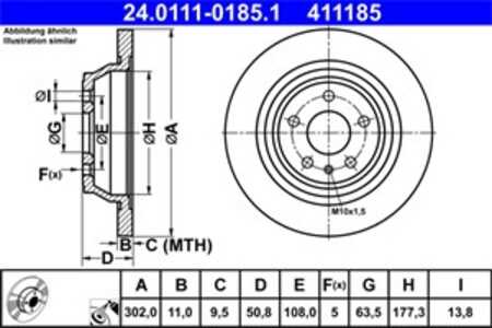 Bromsskiva, Bakaxel, ford mondeo halvkombi v, mondeo sedan v, mondeo turnier v, 5202204, DG9C-2A315-BC