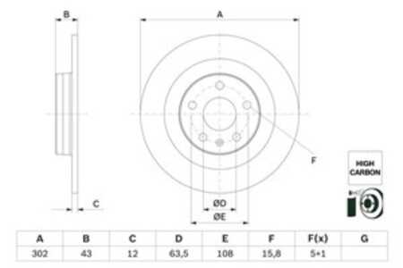 Bromsskiva, Bakaxel, volvo s60 iii, s90 ii, v60 ii, v60 cross country ii, v90 cross country ii, v90 kombi ii, xc60 ii, 31423721