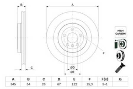 Bromsskiva, Bakaxel, mercedes-benz gle [w166], gle coupe [c292], gl-klass [x166], gls [x166], m-klass [w166], 166 423 05 12, A 