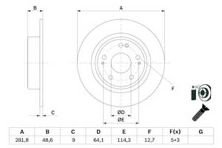 Bromsskiva, Bakaxel, honda hr-v, 42510-T7A-000, 42510-T7W-A02