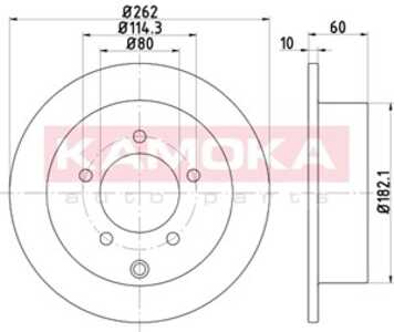 Bromsskiva, Bakaxel, mitsubishi lancer viii, lancer sportback viii, 4615A119, 4615A194, MN116332