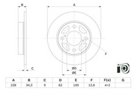 Bromsskiva, Bakaxel, suzuki swift v, 55611-52R00