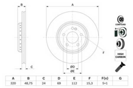 Bromsskiva, Bakaxel, mercedes-benz, 000 423 07 12, A 000 423 07 12