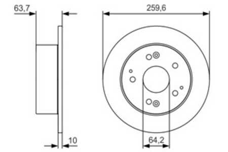 Bromsskiva, Bakaxel, honda accord vi, accord hatchback vi, 42510-S1A-E20