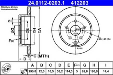 Bromsskiva, Bakaxel, toyota prius c, prius plus, prius plus van, 42431-47050