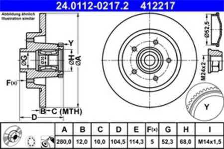 Bromsskiva, Bakaxel, opel,renault,vauxhall, 43 20 073 43R, 44 22 288, 95516956