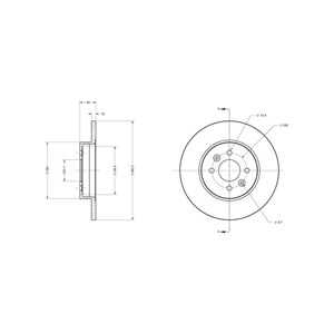 Bromsskiva, Bakaxel, renault kangoo, kangoo express, 7701 207 227, 8200 041 558, 8671 019 318