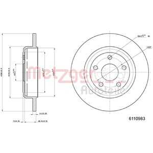 Bromsskiva, Bakaxel, dodge durango, jeep grand cherokee iv, grand cherokee van, 52124763AB, 52124763AC, 52124763AD