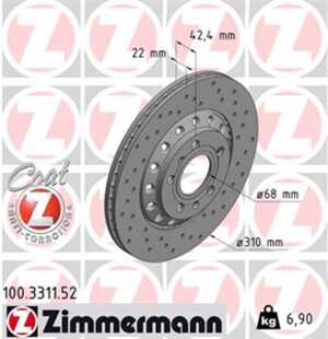 Bromsskiva, Bakaxel, audi a8 d3, vw phaeton, 3D0 615 601 D, 4E0 615 601 A, 4E0 615 601 K