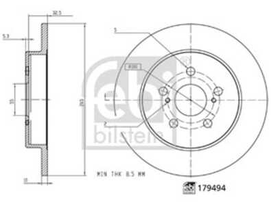 Bromsskiva, Bakaxel, toyota corolla halvkombi, corolla kombi, corolla sedan, 42431-02310, 42431-12270