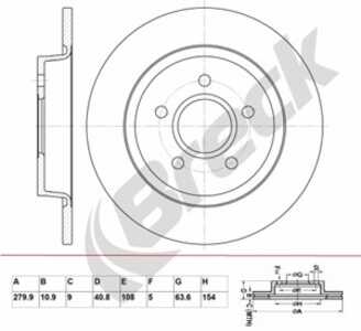 Bromsskiva, Bakaxel, ford,volvo, 1223566, 1223568, 1253962, 1253963, 1323551, 1373361, 1469081, 1500156, 30666802, 30769113, 31