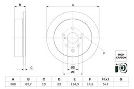 Bromsskiva, Bakaxel, toyota sienna, 42431 48070, 424310E020, 42431-48070