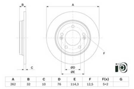 Bromsskiva, Bakaxel, hyundai elantra sedan vi, elantra sedan vii, i20 iii, ioniq, kia niro i, niro van, 58411 G2300