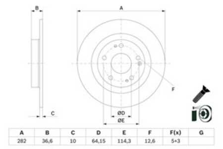 Bromsskiva, Bakaxel, honda civic halvkombi x, civic sedan x, 42510-TBF-A00, 42510-TGN-G00