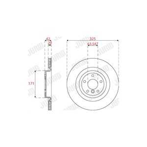 Bromsskiva, Bakaxel, jaguar xe, xf ii, xf sportbrake, T4N1744