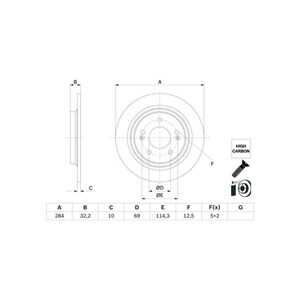 Bromsskiva, Bakaxel, hyundai kona, 58411 J9500, 58411J9500