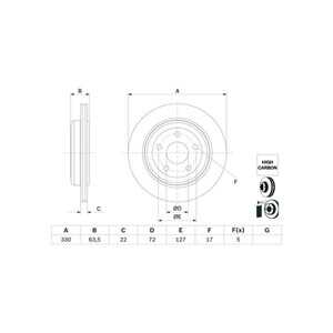 Bromsskiva, Bakaxel, jeep grand cherokee iii, grand cherokee iv, grand cherokee van, 68035 022AB, 68035 022AC, 68035 022AD, 680