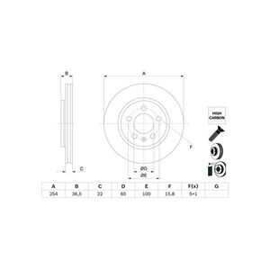 Bromsskiva, Bakaxel, vw polo v, 6R0 615 601 A