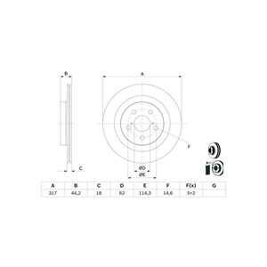 Bromsskiva, Bakaxel, lexus ux, toyota rav 4 v, rav 4 van v, 42431 42080, 4243142080