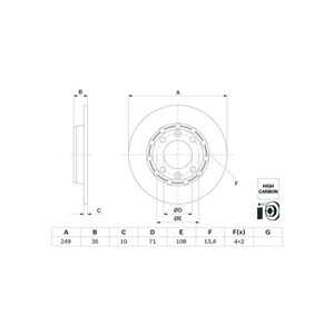 Bromsskiva, Bakaxel, citroën c4 iii, c4 x, ds ds 3 crossback, opel corsa f, corsa f skåp/halvkombi, mokka, peugeot 2008 ii, 208