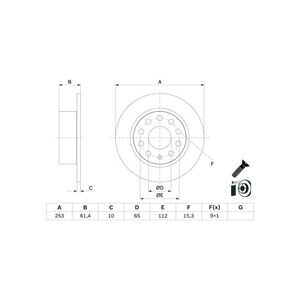 Bromsskiva, Bakaxel, skoda octavia iii, octavia combi iii, 5Q0 615 601 C