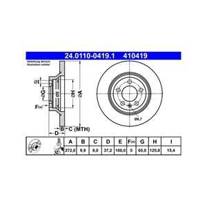 Bromsskiva, Bakaxel, audi a1 allstreet, a1 city carver, a1 sportback, vw polo vi, 2Q0 615 601 G