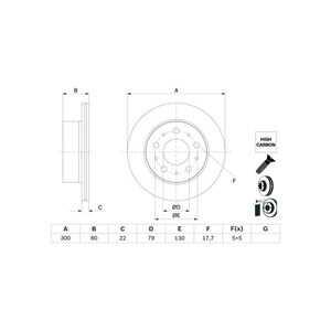 Bromsskiva, Bakaxel, citroën,fiat,opel,peugeot, 16 124 357 80, 16 124 358 80, 51957511, 51957512