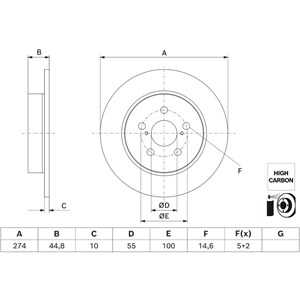 Bromsskiva, Bakaxel, toyota yaris, 42431K0010