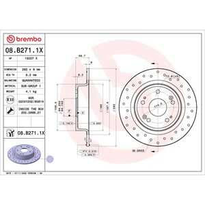 Bromsskiva, Bakaxel, acura tsx, honda accord viii, accord kombi viii, accord sedan ix, e:ny1, hr-v, 42510SFY000, 42510T7JH00, 4