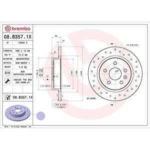 Bromsskiva, Bakaxel, chevrolet,opel,vauxhall, 13502134, 13502135, 13502136, 13502864, 13505759, 23118283, 569072, 569074, 95527