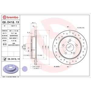 Bromsskiva, Bakaxel, lexus es, nx, ux, toyota camry, c-hr, c-hr van, corolla cross, prius, rav 4 v, rav 4 van v, yaris cross, 4