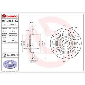 Bromsskiva, Bakaxel, ford focus iv, focus sedan iv, focus turnier iv, 2196429, JX612A315ACA, JX612A315AEA