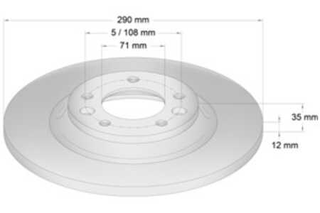 Bromsskiva, Bakaxel, citroën c5 iii, c5 break iii, peugeot 407, 407 sw, 607, rcz, 16 188 618 80, 4246 P9, 4249 72, 4249 C1