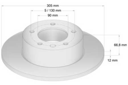 Bromsskiva, Bakaxel, nissan,opel,renault,vauxhall, 09111045, 4320 600 QAA, 44 03 045, 7700 314 107