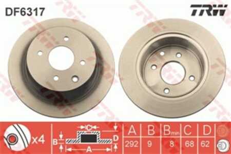 Bromsskiva, Bakaxel, nissan cube, tiida halvkombi, tiida sedan, 43206-EM10A, D3206EM10A