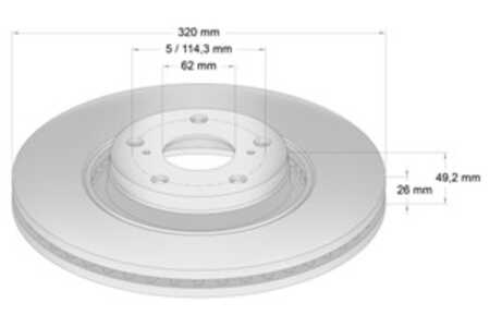 Bromsskiva, framaxel höger, framaxel vänster, toyota avensis kombi, avensis sedan, verso, 43512 05090