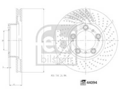 Bromsskiva, framaxel höger, porsche 911, 911 cabriolet, boxster, boxster spyder, cayman, 996 351 406 00, 996 351 406 01, 996 35