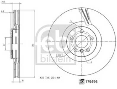 Bromsskiva, framaxel höger, bmw 1 [f40], 2 gran coupe [f44], x1 [f48], x1 van [f48], mini mini countryman, 34 10 6 884 002