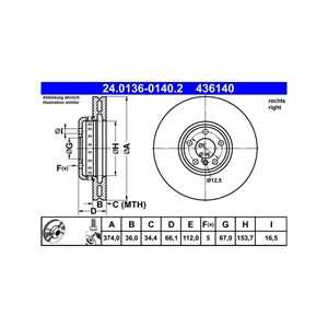 Bromsskiva, framaxel höger, bmw, 34 10 6 875 284, 34 10 6 880 078