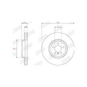 Bromsskiva, framaxel vänster, bmw, 34106894383, 34116785675