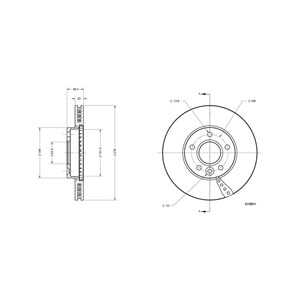 Bromsskiva, Framaxel, volvo v40 cross country, v40 halvkombi, 31341642, 31381374