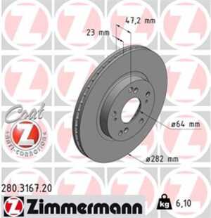 Bromsskiva, Framaxel, honda civic hatchback vii, cr-v ii, stream, 45251-S7A-N10, 45251-SCA-E00, 45251-SMC-N11