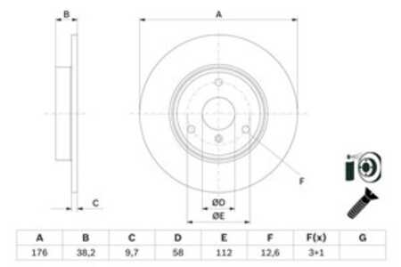 Bromsskiva, Framaxel, smart city-coupe, fortwo cabrio, fortwo coupé, 451 421 01 12, A 451 421 01 12