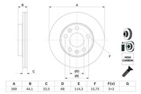 Bromsskiva, Framaxel, renault megane grandtour iv, megane halvkombi iv, megane sedan iv, 40 20 617 15R