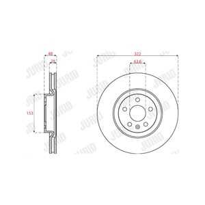 Bromsskiva, Framaxel, volvo s60 iii, s90 ii, v60 ii, v60 cross country ii, v90 cross country ii, v90 kombi ii, xc40, xc60 ii, 3